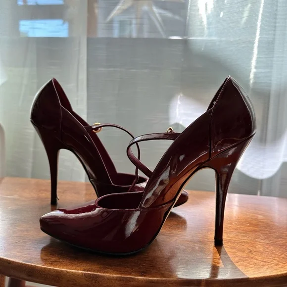 Rare Agent Provocateur Burgundy Patent Leather Mary Jane Heels 39 8 8.5 - Picture 1 of 6